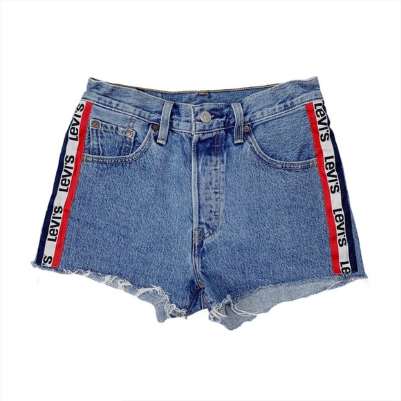 Levi's Pants - Levi's 501 Logo Stripe Button Fly Shorts
